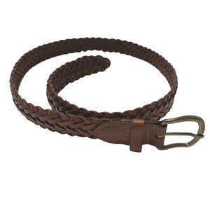 Unbranded size M 40” 1" wide genuine brown braided leather belt from Argentina